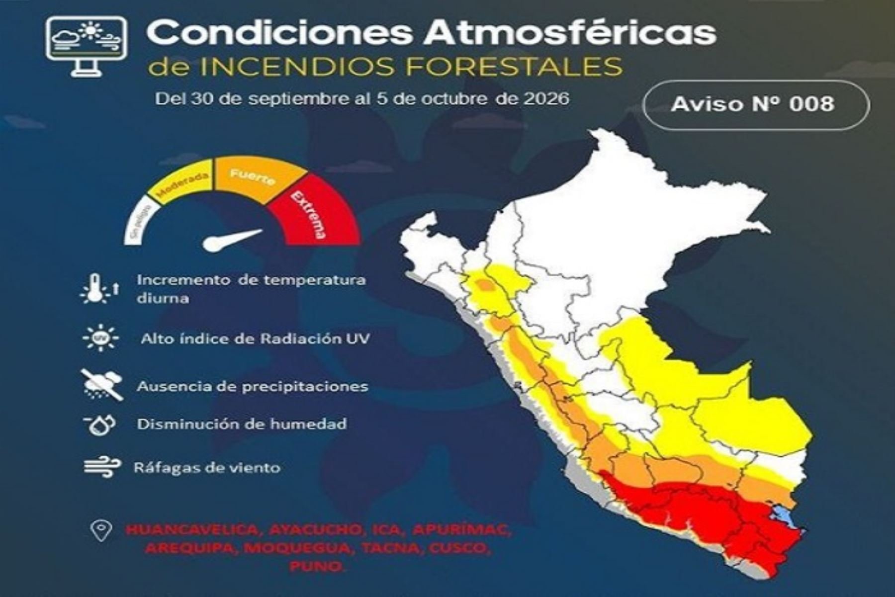 Senamhi alerta riesgo de incendios forestales en sierra y selva centro-sur hasta el 5 de octubre