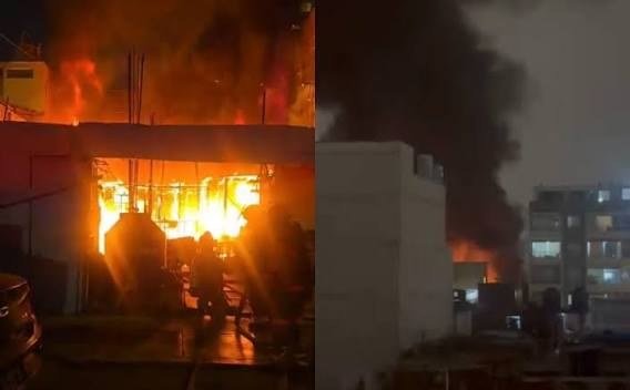 Incendio código 3 en Lince: bomberos controlan fuego en depósito de balones de gas